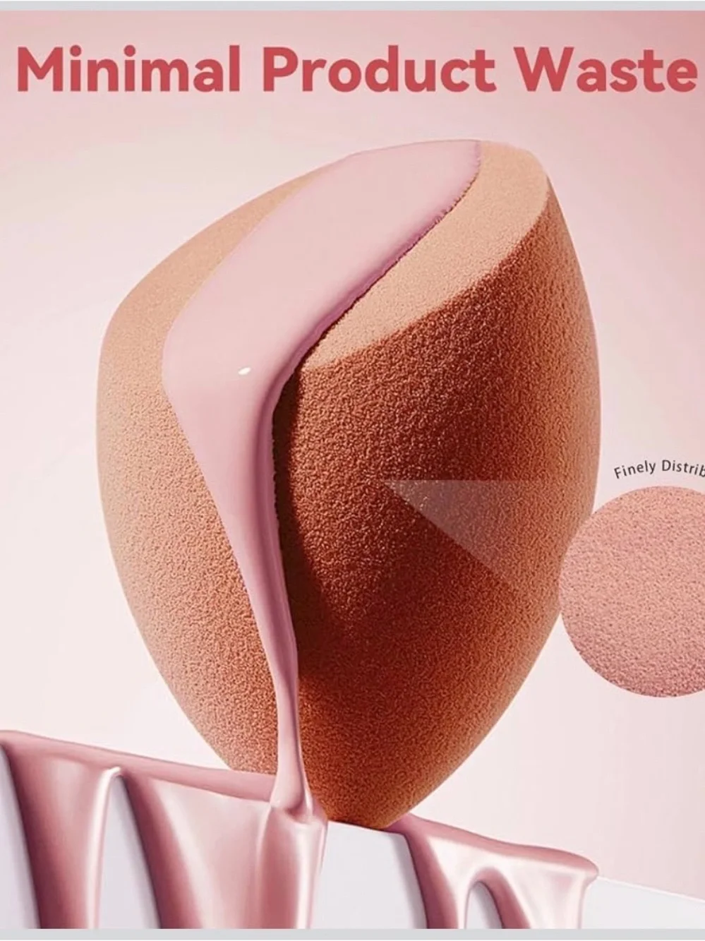 Amortals Makeup Sponge 3-in-1 Set - Coral & Green